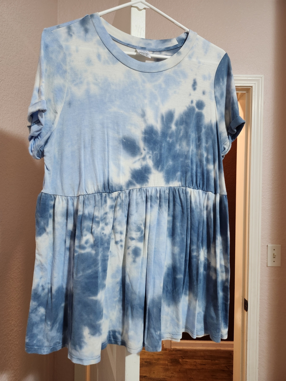 Tie-Dye Blue Maternity Shirt